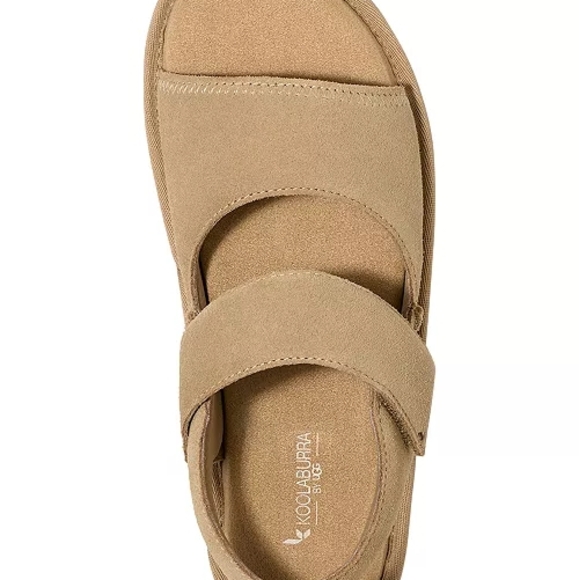 NEW Koolaburra By UGG Tizz Tan Platform Sandals with Velcro Straps Size 8 - Picture 4 of 12